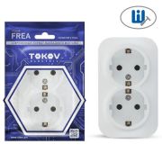 Розетка 2-м ОП Frea 16А IP20 250В с заземл. АБС-пластик бел. TOKOV ELECTRIC TKE-FR-R2Z-C01